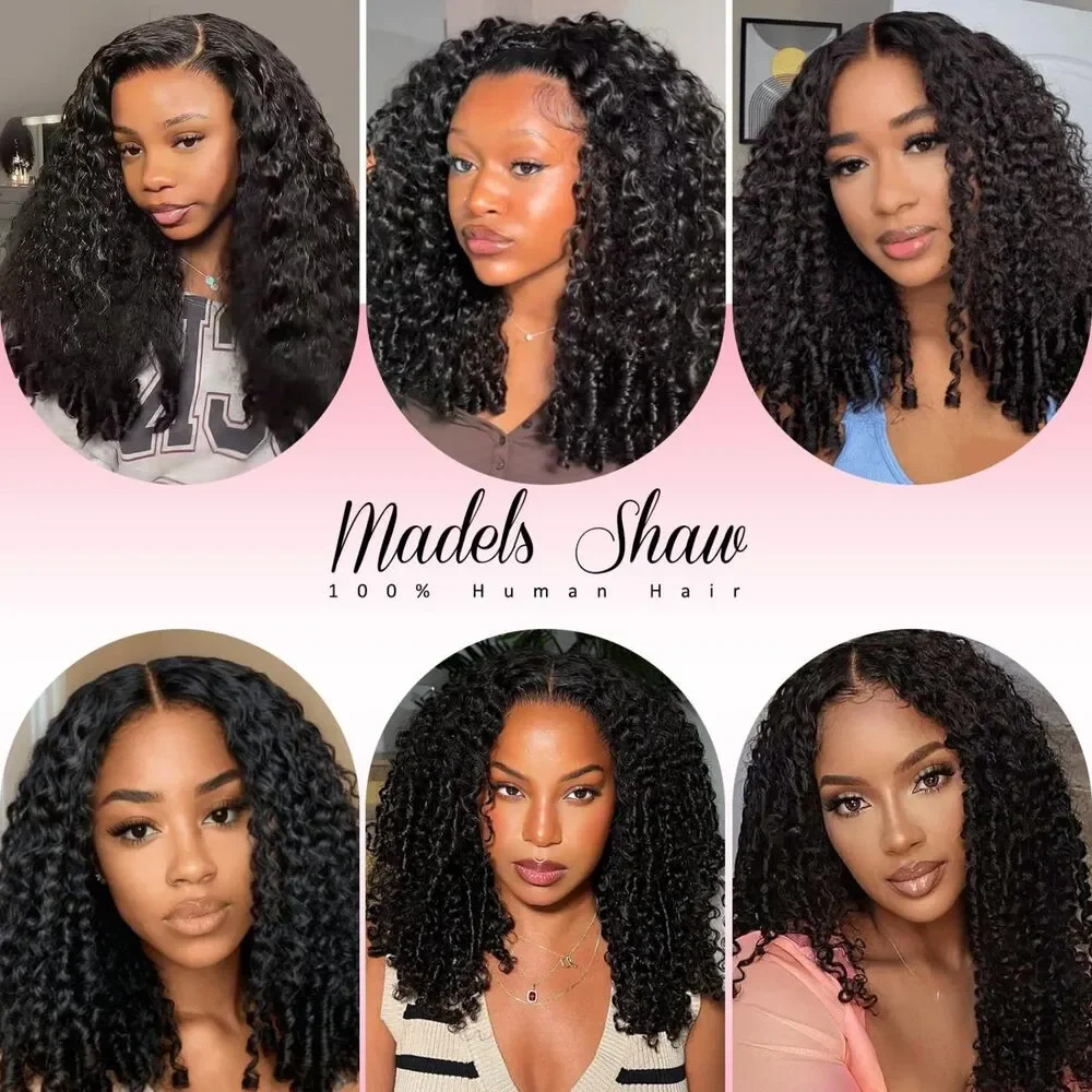 New 16in Burmese Curly Crochet Human Hair 60g 50 Strands Natural Black 1B